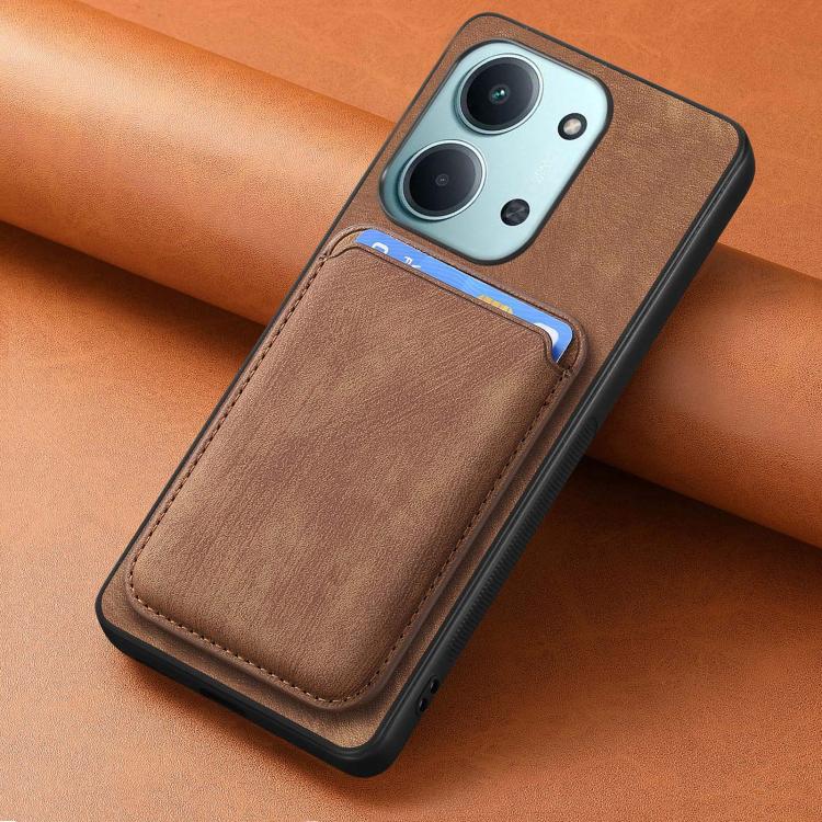 For Redmi 15C 5G / 4G Global 171mm Retro Leather Card Bag Magnetic Phone Case