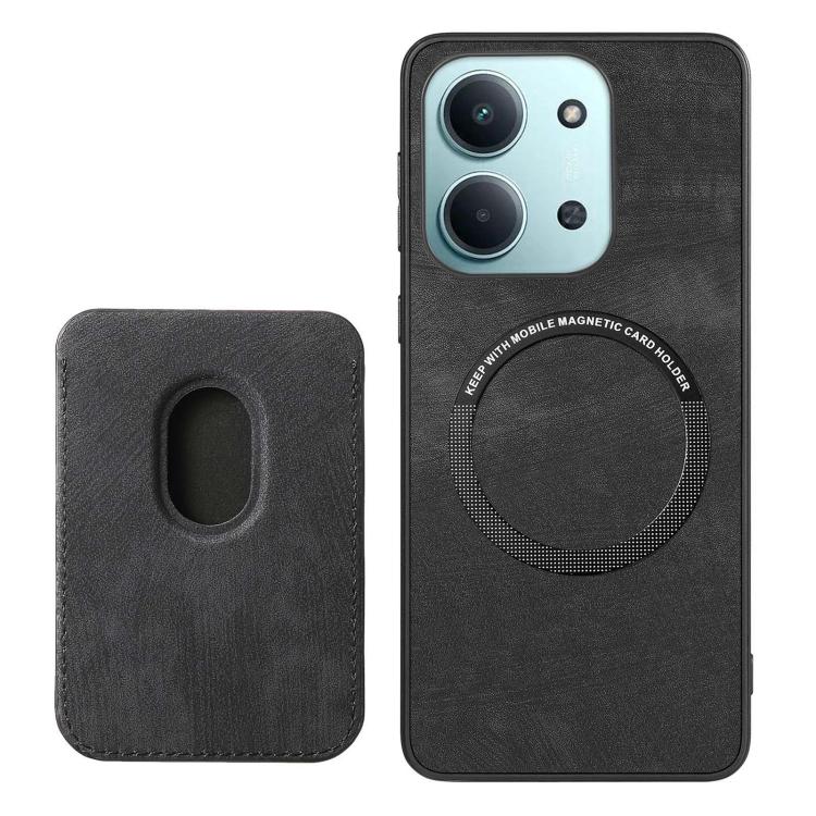 For Redmi 15C 5G / 4G Global 171mm Retro Leather Card Bag Magnetic Phone Case