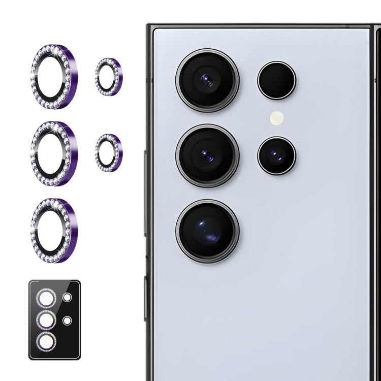 For Samsung Galaxy S23 Ultra 5G ENKAY AR Anti-reflection Individual Diamond Ring Camera Lens Glass Full Film