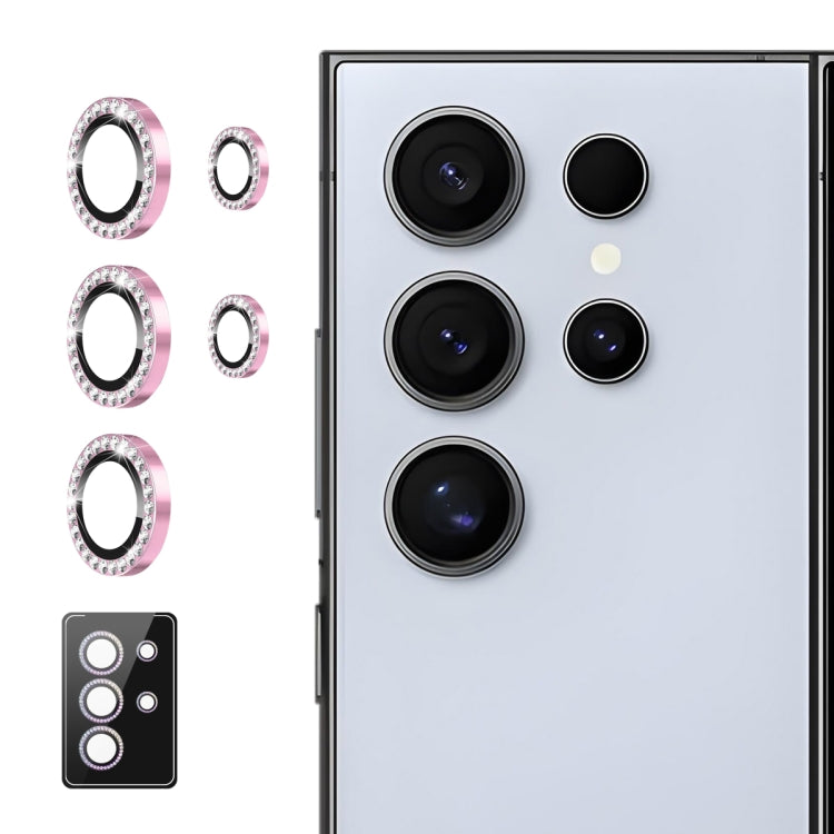 For Samsung Galaxy S23 Ultra 5G ENKAY AR Anti-reflection Individual Diamond Ring Camera Lens Glass Full Film