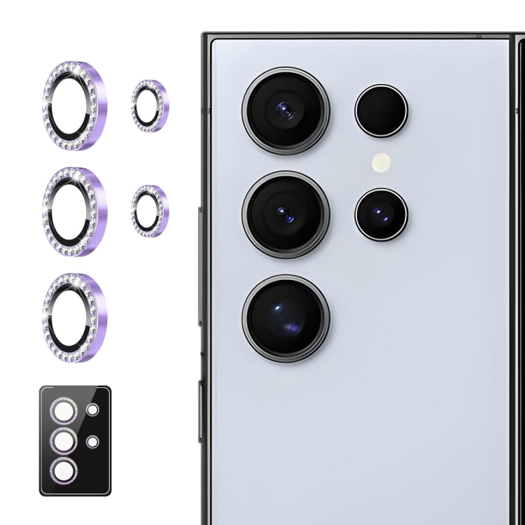 For Samsung Galaxy S23 Ultra 5G ENKAY AR Anti-reflection Individual Diamond Ring Camera Lens Glass Full Film