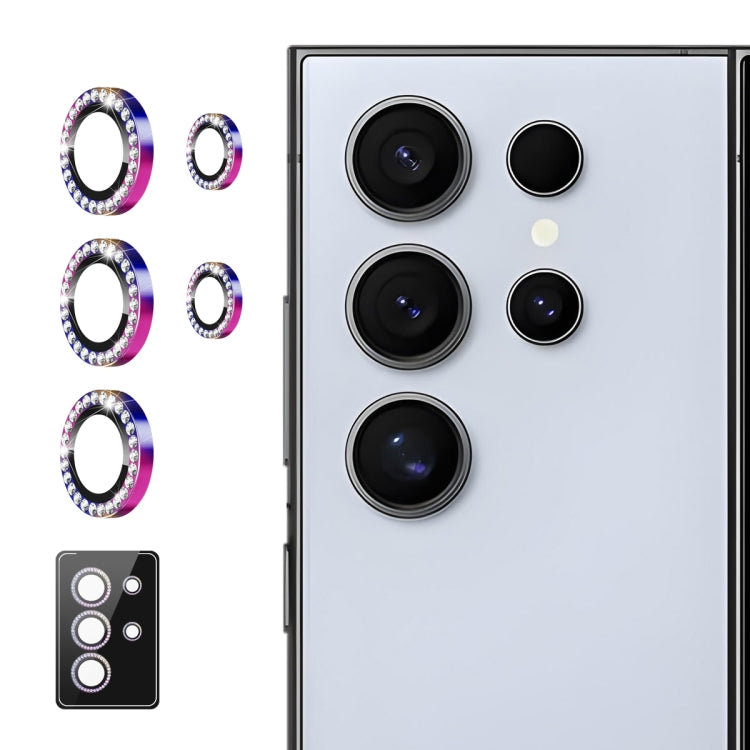 For Samsung Galaxy S23 Ultra 5G ENKAY AR Anti-reflection Individual Diamond Ring Camera Lens Glass Full Film