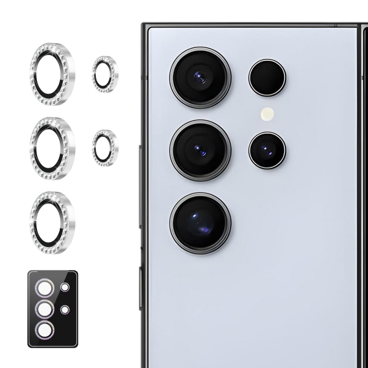 For Samsung Galaxy S23 Ultra 5G ENKAY AR Anti-reflection Individual Diamond Ring Camera Lens Glass Full Film