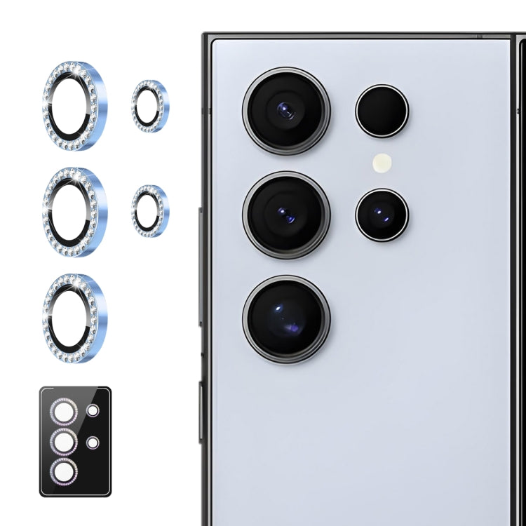 For Samsung Galaxy S23 Ultra 5G ENKAY AR Anti-reflection Individual Diamond Ring Camera Lens Glass Full Film