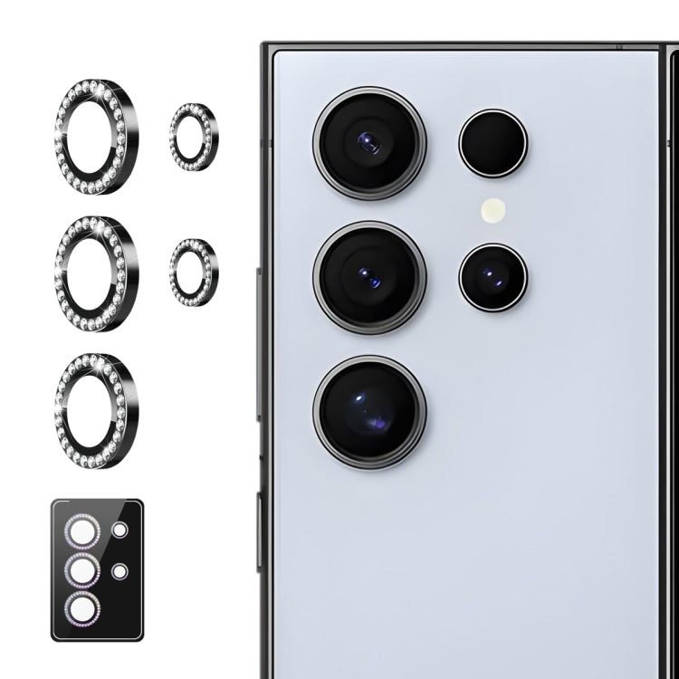 For Samsung Galaxy S24 Ultra 5G ENKAY AR Anti-reflection Individual Diamond Ring Camera Lens Glass Full Film