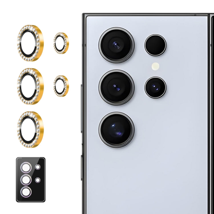 For Samsung Galaxy S24 Ultra 5G ENKAY AR Anti-reflection Individual Diamond Ring Camera Lens Glass Full Film