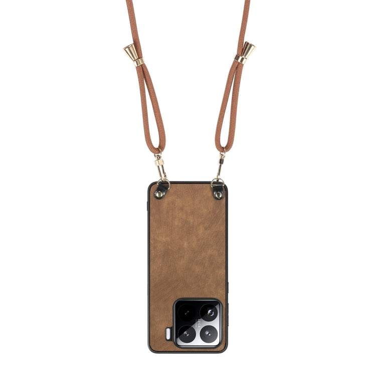 For Xiaomi 15 Pro Vintage Leather PC Back Cover Phone Case with Crossbody Strap