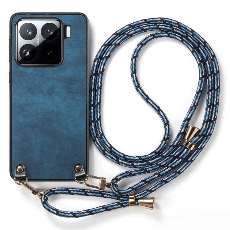 For Xiaomi 15 Pro Vintage Leather PC Back Cover Phone Case with Crossbody Strap