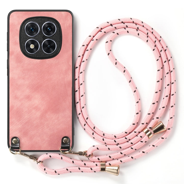 For Xiaomi Redmi Note 14 Pro+ 5G Vintage Leather PC Back Cover Phone Case with Crossbody Strap