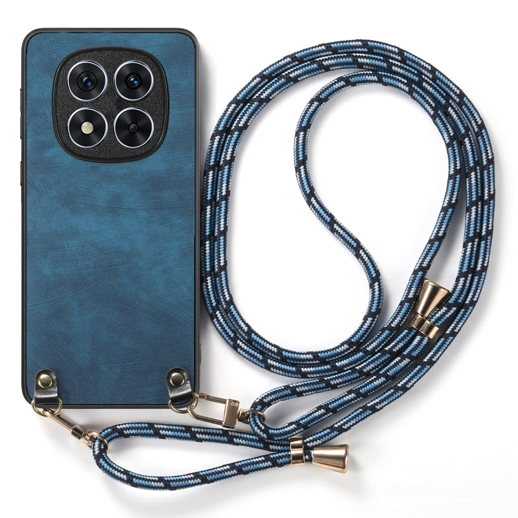 For Xiaomi Redmi Note 14 Pro+ 5G Vintage Leather PC Back Cover Phone Case with Crossbody Strap