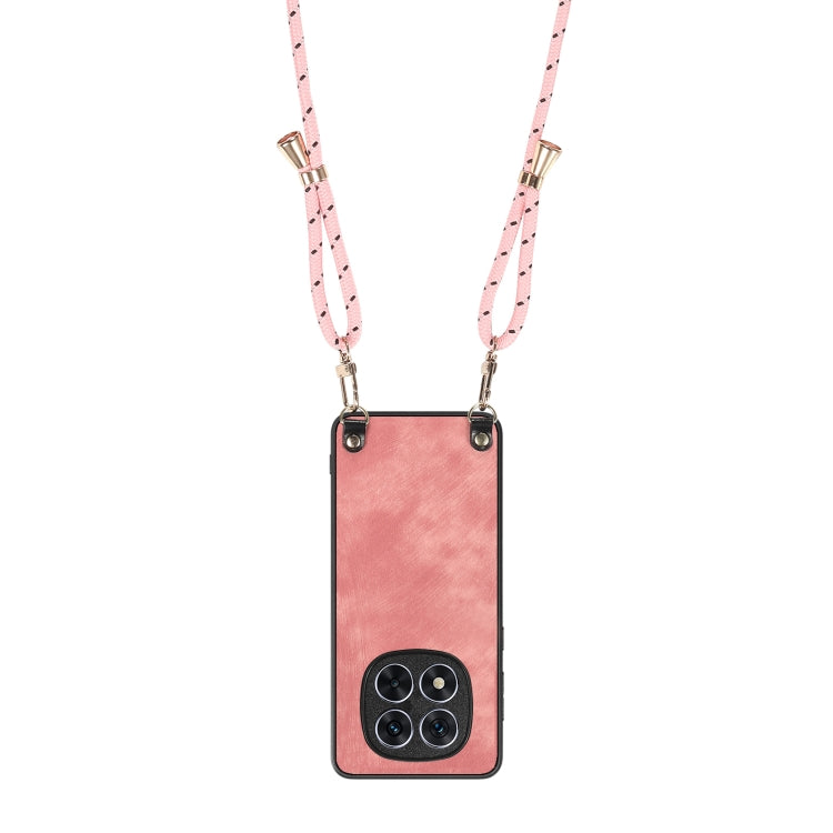 For Xiaomi Redmi Note 14 Pro 5G Vintage Leather PC Back Cover Phone Case with Crossbody Strap