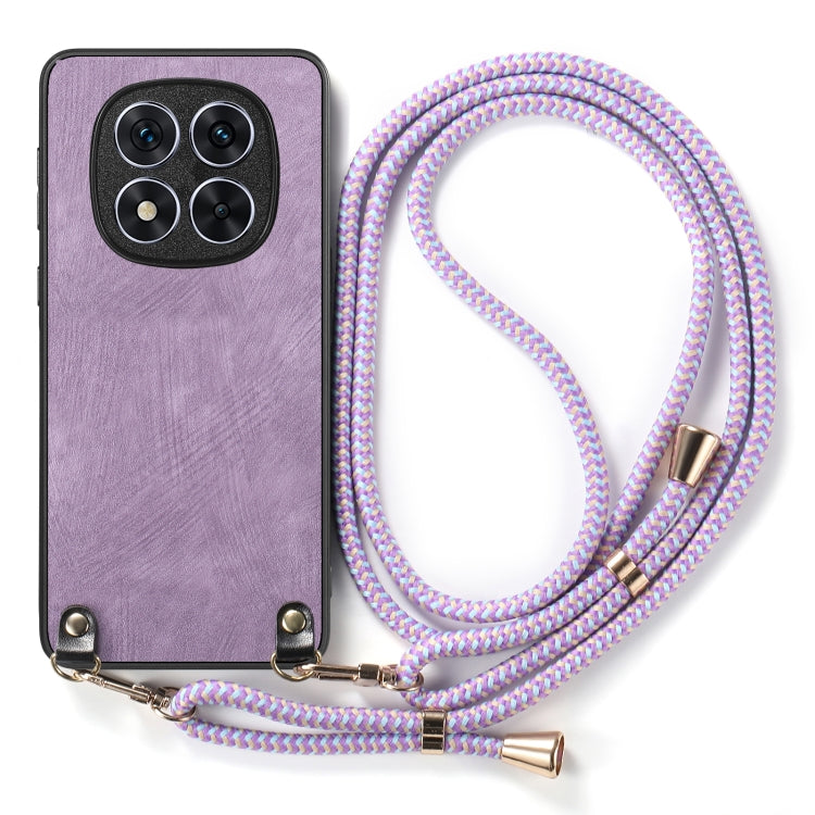 For Xiaomi Redmi Note 14 Pro 5G Vintage Leather PC Back Cover Phone Case with Crossbody Strap
