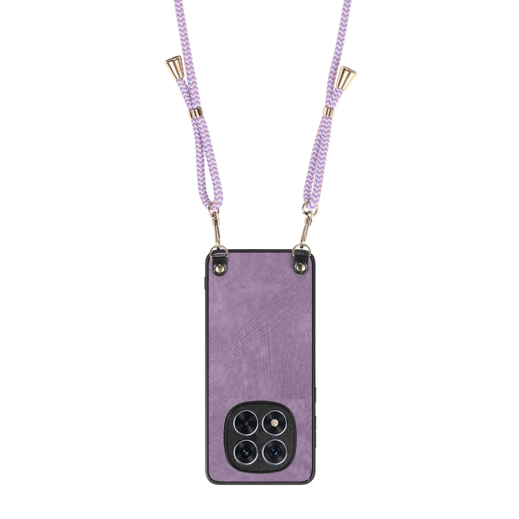 For Xiaomi Redmi Note 14 Pro 5G Vintage Leather PC Back Cover Phone Case with Crossbody Strap