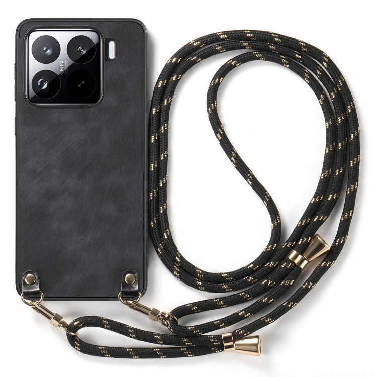 For Xiaomi Redmi Note 11S Vintage Leather PC Back Cover Phone Case with Crossbody Strap