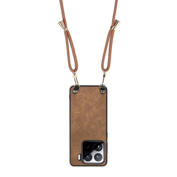 For Xiaomi 12 Vintage Leather PC Back Cover Phone Case with Crossbody Strap