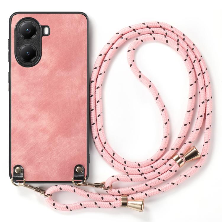 For Xiaomi Poco X7 Pro Vintage Leather PC Back Cover Phone Case with Crossbody Strap