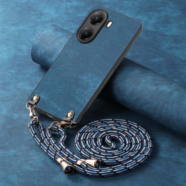 For Xiaomi Poco X7 Pro Vintage Leather PC Back Cover Phone Case with Crossbody Strap