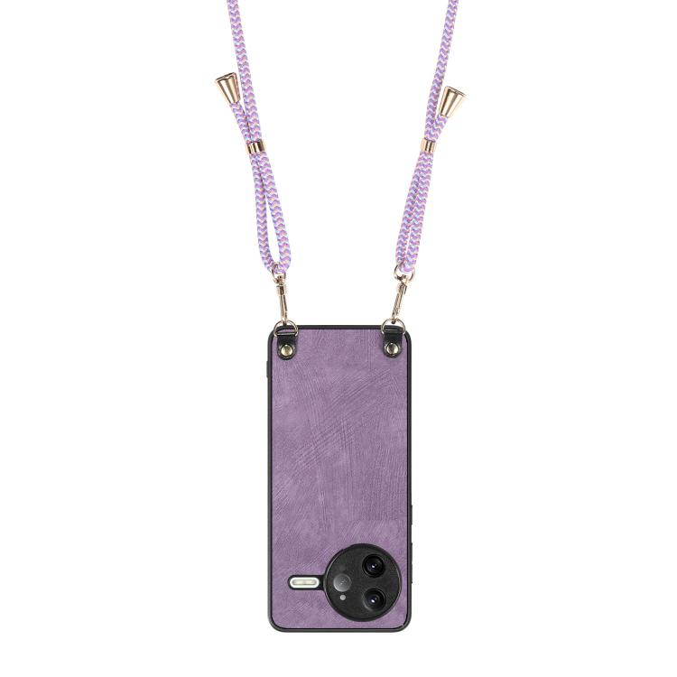For Redmi K80 Pro / Poco F7 Ultra Vintage Leather PC Back Cover Phone Case with Crossbody Strap