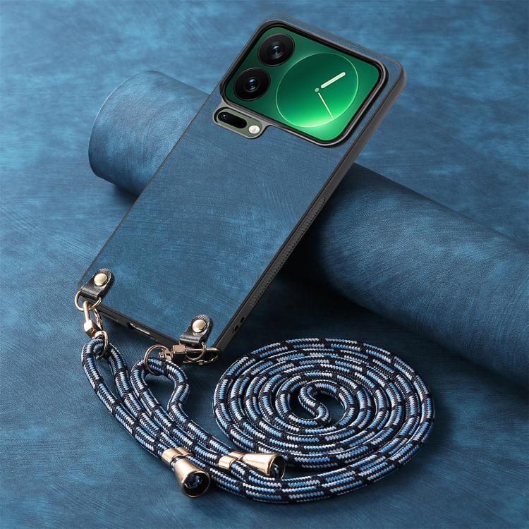 For Xiaomi 17 Pro Vintage Leather PC Back Cover Phone Case with Crossbody Strap