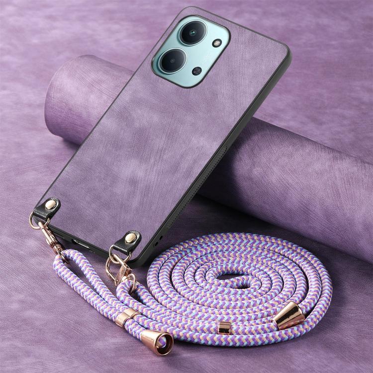 For Redmi 15C 5G / 4G Global 171mm Vintage Leather PC Back Cover Phone Case with Crossbody Strap