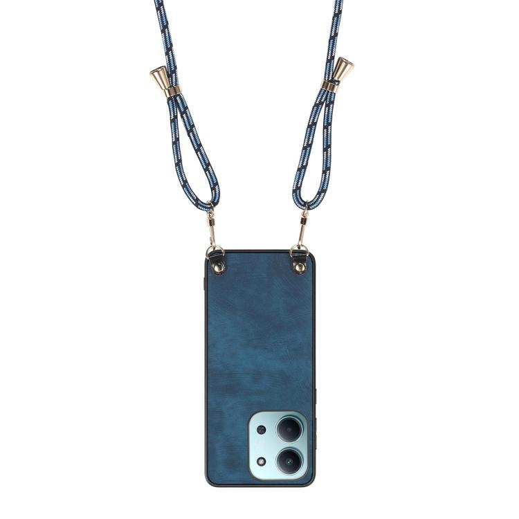 For Redmi 15C 5G / 4G Global 171mm Vintage Leather PC Back Cover Phone Case with Crossbody Strap