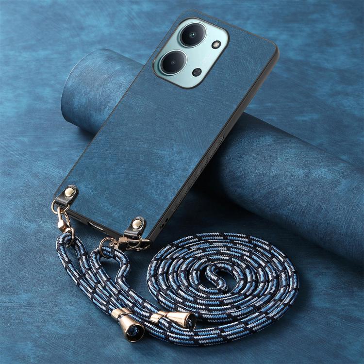 For Redmi 15C 5G / 4G Global 171mm Vintage Leather PC Back Cover Phone Case with Crossbody Strap