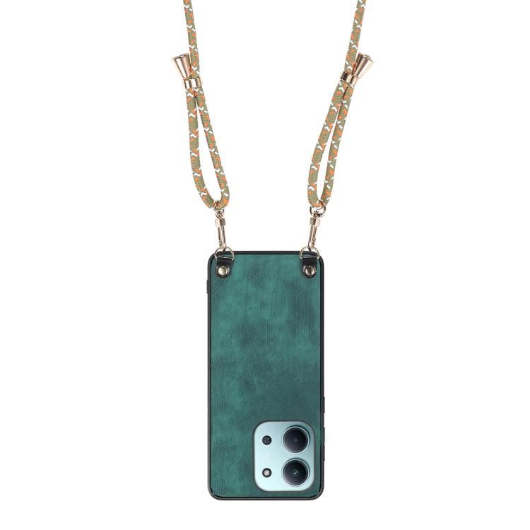For Redmi 15C 5G / 4G Global 171mm Vintage Leather PC Back Cover Phone Case with Crossbody Strap