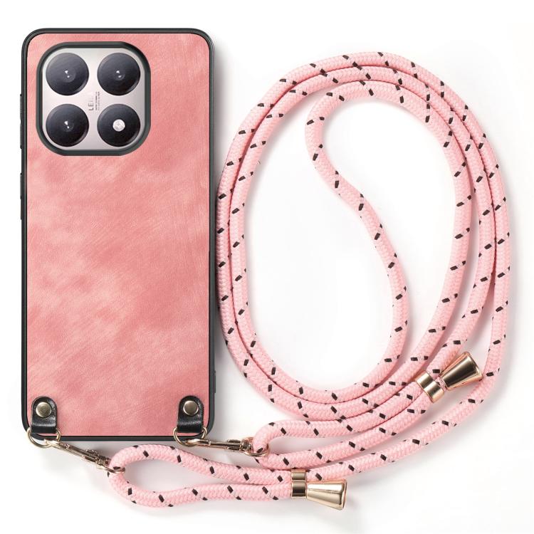 For Xiaomi 15T Vintage Leather PC Back Cover Phone Case with Crossbody Strap