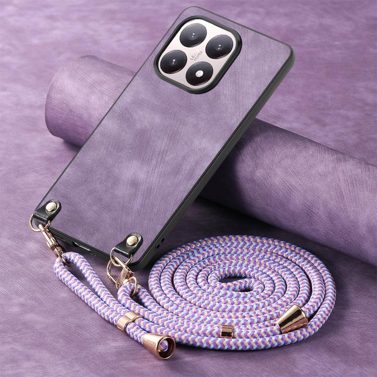 For Xiaomi 15T Vintage Leather PC Back Cover Phone Case with Crossbody Strap