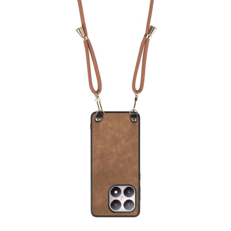 For Xiaomi 15T Vintage Leather PC Back Cover Phone Case with Crossbody Strap