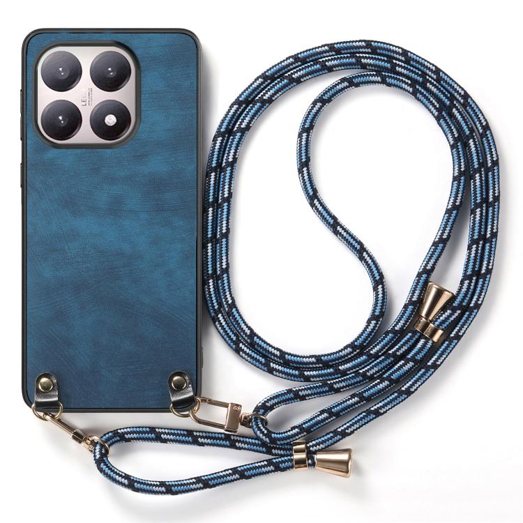 For Xiaomi 15T Vintage Leather PC Back Cover Phone Case with Crossbody Strap