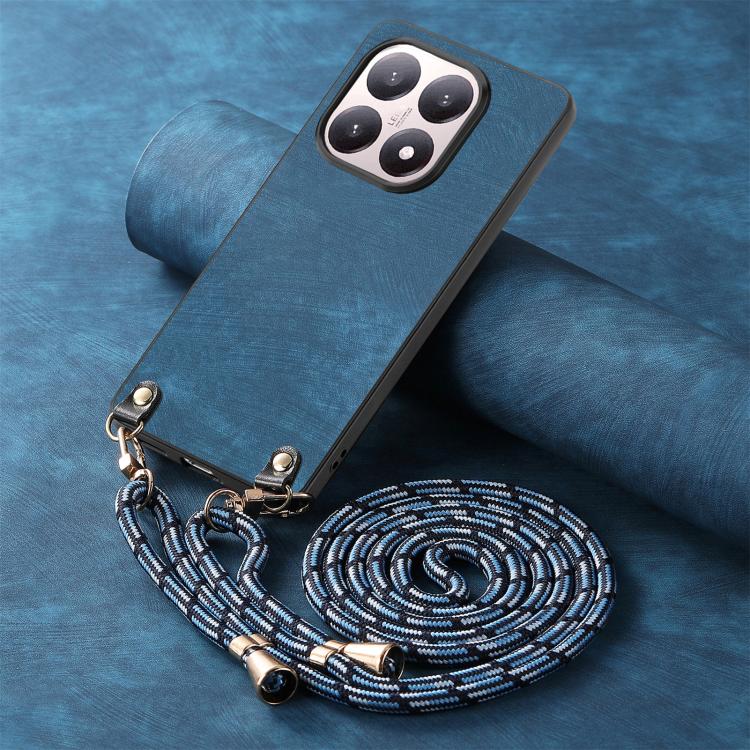 For Xiaomi 15T Vintage Leather PC Back Cover Phone Case with Crossbody Strap
