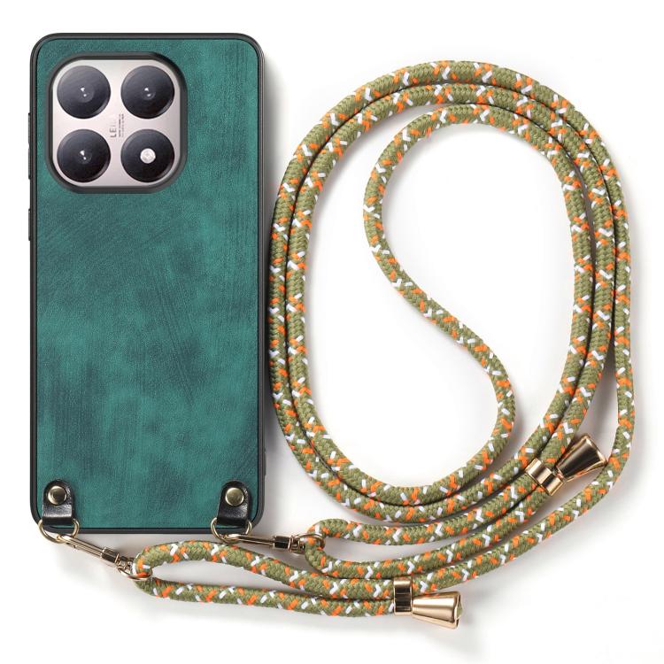 For Xiaomi 15T Vintage Leather PC Back Cover Phone Case with Crossbody Strap