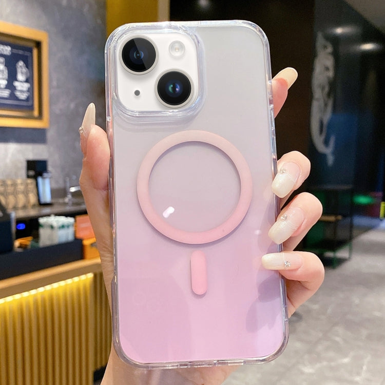 For iPhone 13 Gradient Transparent PC MagSafe Phone Case