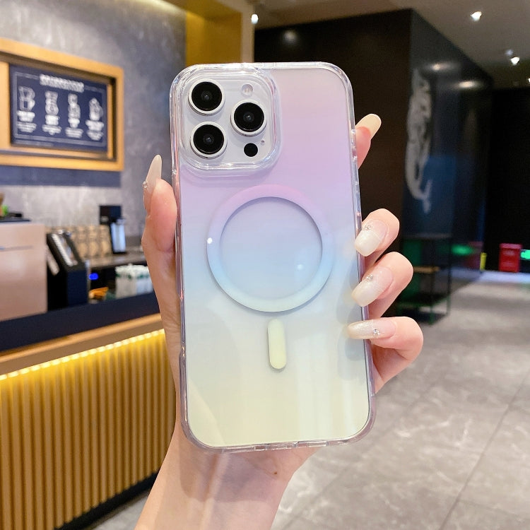 For iPhone 14 Pro Gradient Transparent PC MagSafe Phone Case