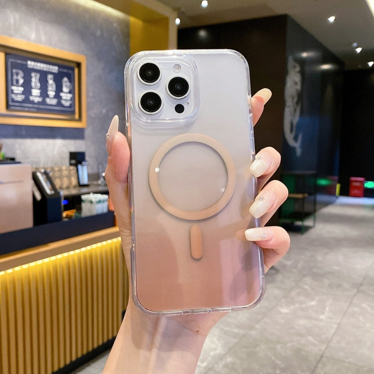 For iPhone 15 Pro Gradient Transparent PC MagSafe Phone Case