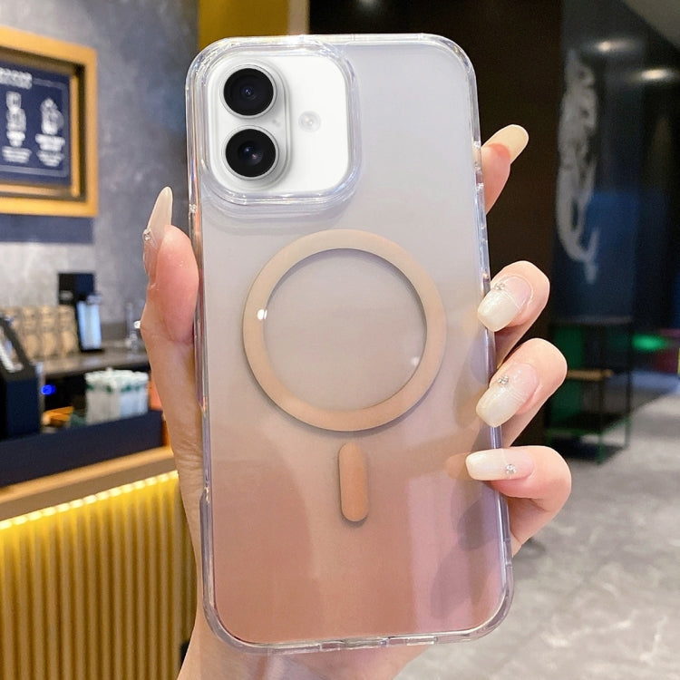 For iPhone 16 Gradient Transparent PC MagSafe Phone Case