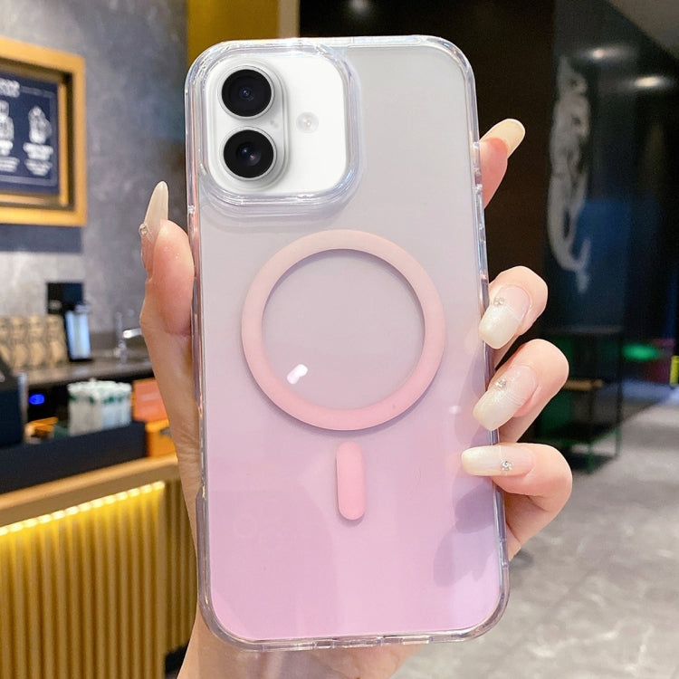 For iPhone 16 Gradient Transparent PC MagSafe Phone Case