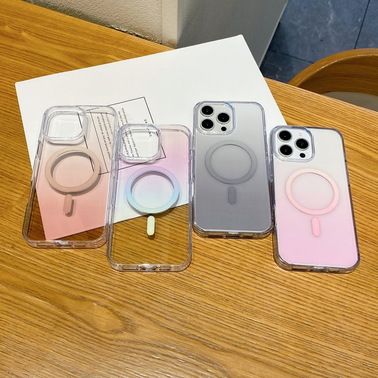 For iPhone 14 Pro  Max Gradient Transparent PC MagSafe Phone Case