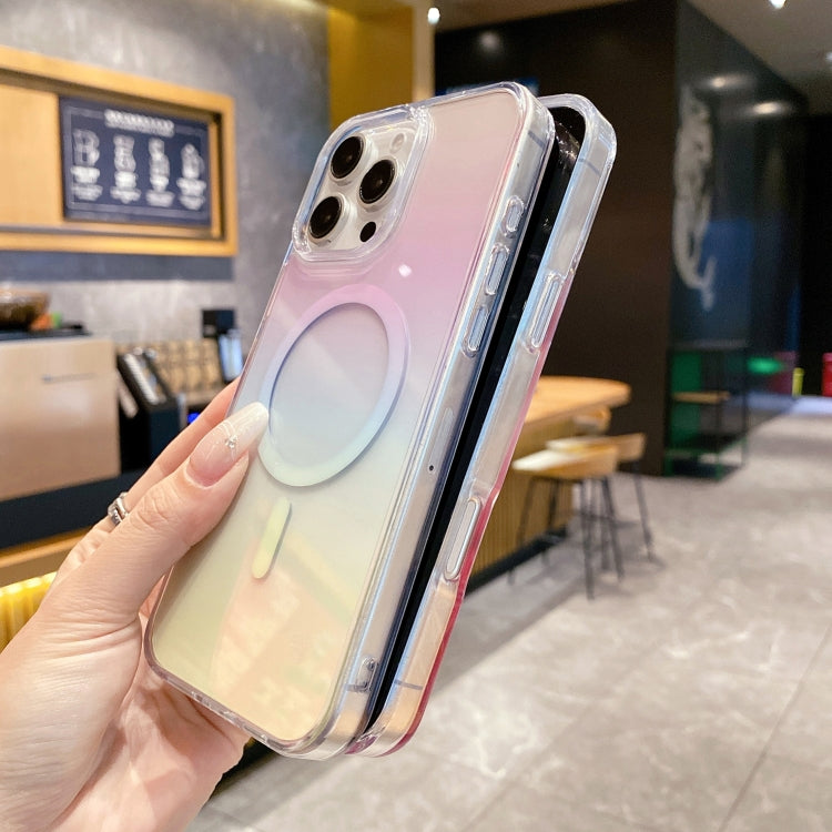 For iPhone 14 Pro  Max Gradient Transparent PC MagSafe Phone Case