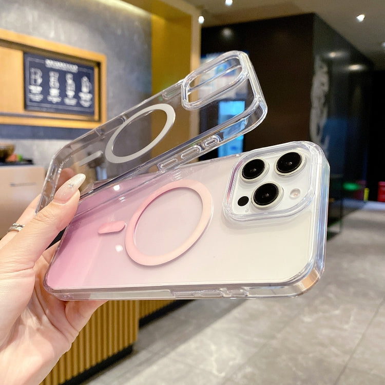 For iPhone 14 Pro  Max Gradient Transparent PC MagSafe Phone Case