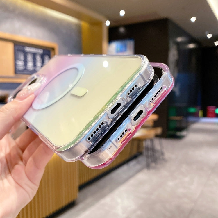 For iPhone 14 Pro  Max Gradient Transparent PC MagSafe Phone Case