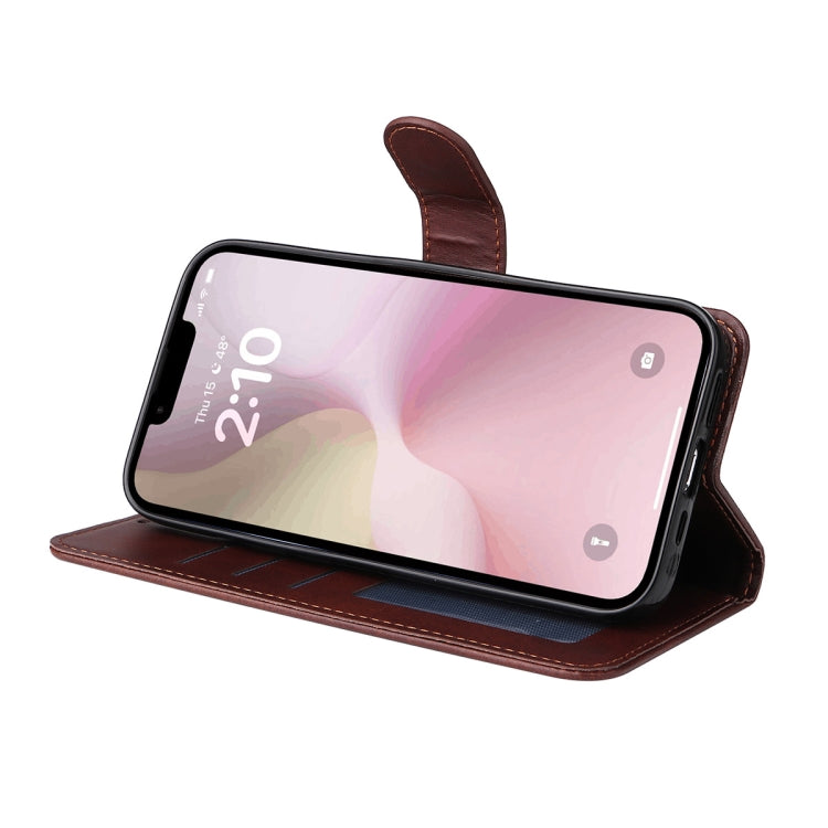 For iPhone 17e / 16e ENKAY Card Wallet Calf Texture Leather Phone Case with Screen Film