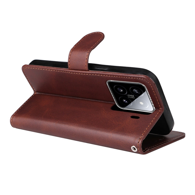 For Xiaomi 15 ENKAY Card Wallet Calf Texture Leather Phone Case with Screen Film