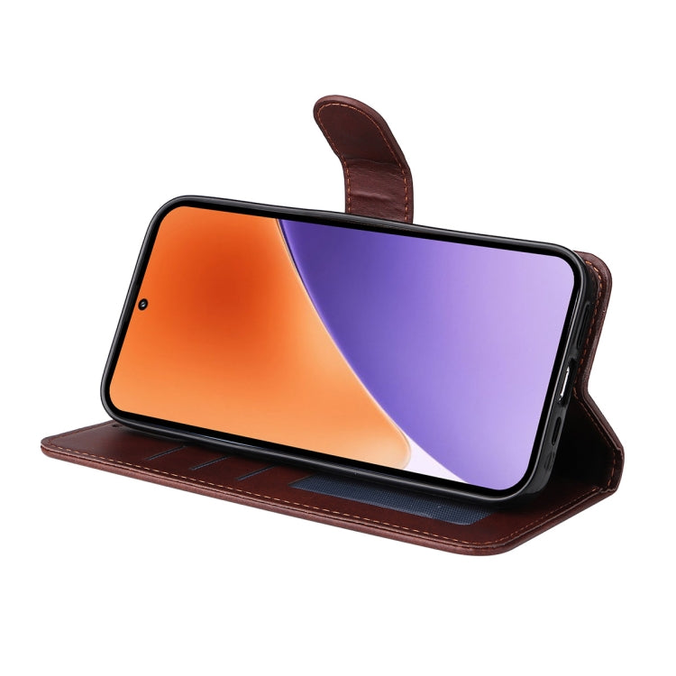 For Xiaomi 15 ENKAY Card Wallet Calf Texture Leather Phone Case with Screen Film