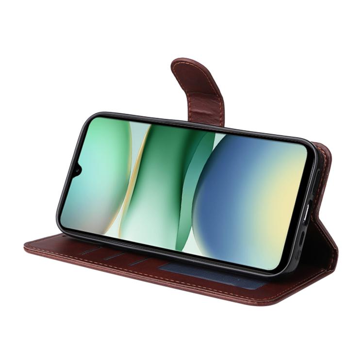 For Redmi A5 173mm ENKAY Card Wallet Calf Texture Leather Phone Case with Screen Film