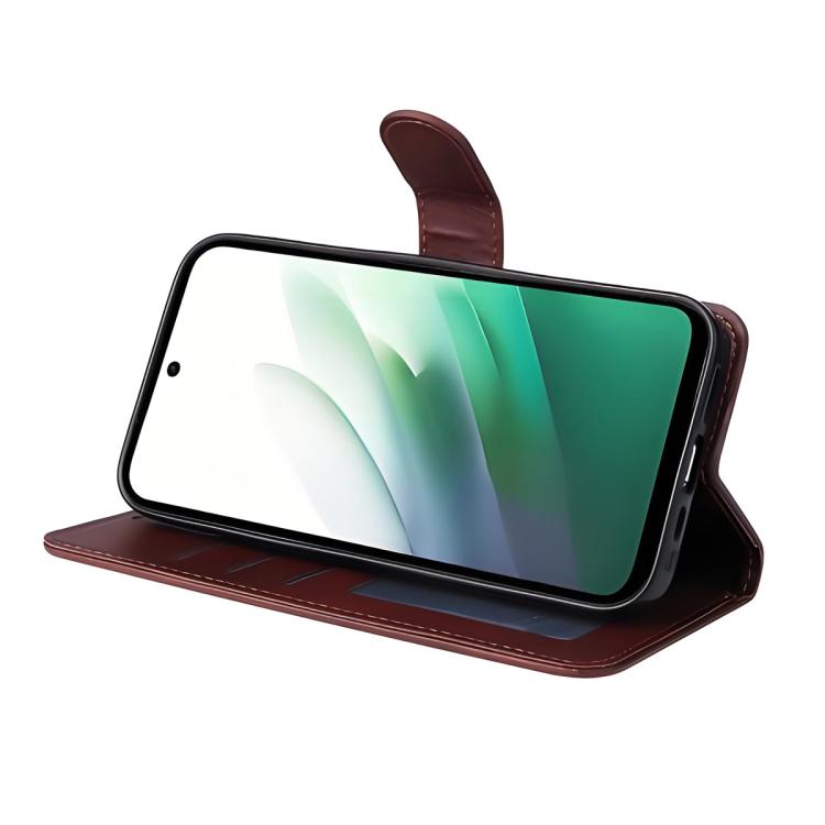 For Redmi 15 5G Global / 15 4G SEA 169.5mm ENKAY Card Wallet Calf Texture Leather Phone Case with Screen Film
