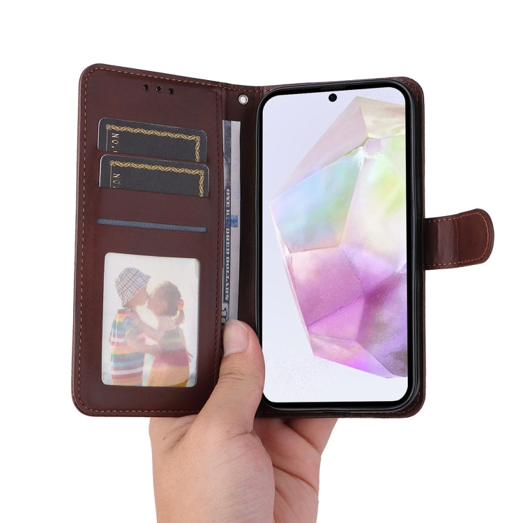 For Galaxy A36 5G ENKAY Card Wallet Calf Texture Leather Phone Case with Screen Film