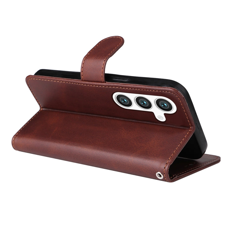 For Galaxy A36 5G ENKAY Card Wallet Calf Texture Leather Phone Case with Screen Film