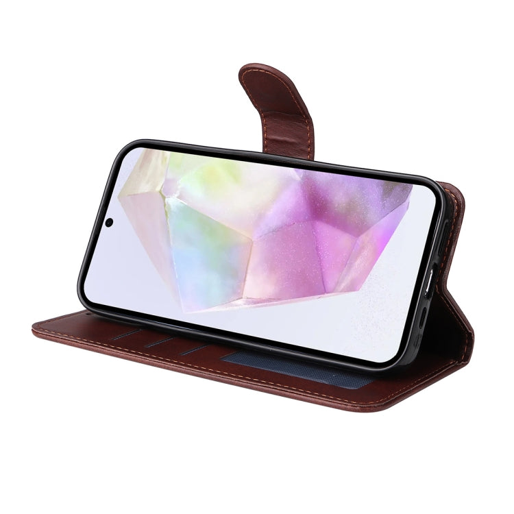 For Galaxy A36 5G ENKAY Card Wallet Calf Texture Leather Phone Case with Screen Film